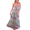 Bell By Alicia Bell Scarlett Maxi Dress In Green Pink Bird In Multi