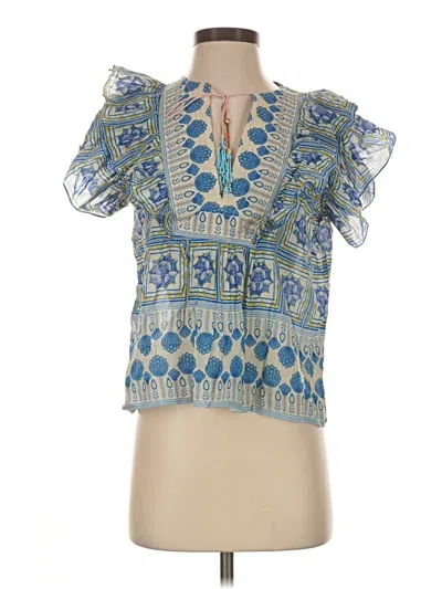 Pre-owned Bell By Alicia Bell Short Sleeve Blouse In Blue