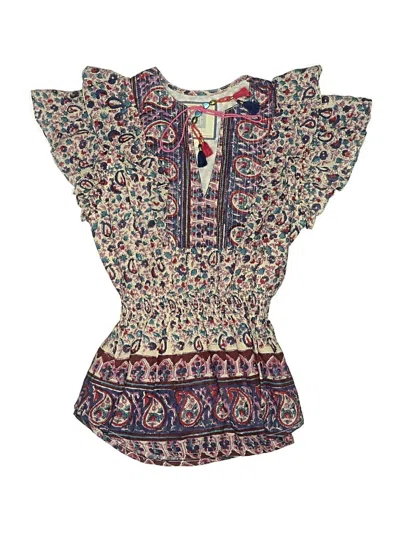 Pre-owned Bell By Alicia Bell Kids' Short Sleeve Blouse In Burgundy