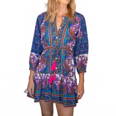 Bell By Alicia Bell Sweet Caroline Mini Dress In Teal And Purple