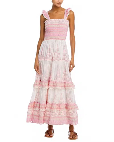 Bell By Alicia Bell Tiered Maxi Dress In Pink Hearts In Multi