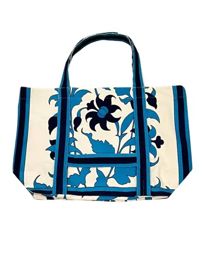 Bell By Alicia Bell Women's Large Beach Tote Bag In Blue Navy Floral In Multi