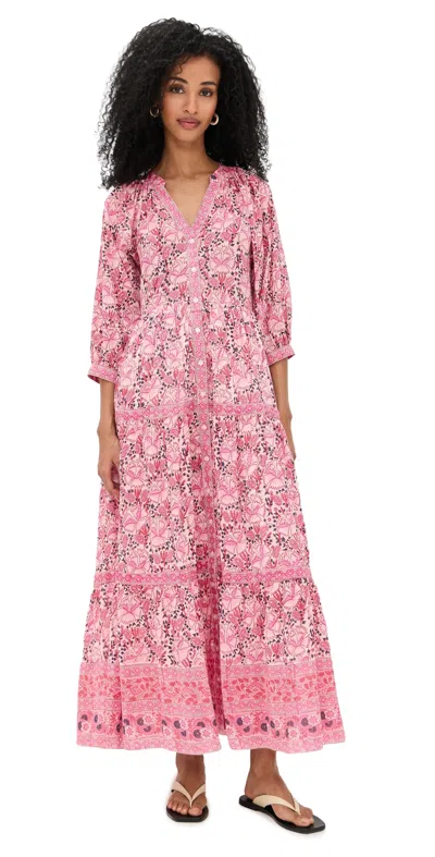 Bell Clara Maxi Dress Pink Print In Multi