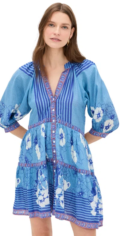 Bell Clara Mini Dress Blue White Flowers
