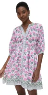Bell Clara Mini Dress Fuchsia Navy Flower In Fuchsia Navy Flower