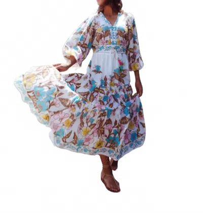 Bell Clover Maxi Dress In Clover Maxi Dress In Turquoise/yellow In Blue