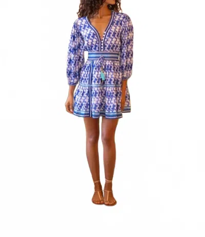 Bell Clover Mini Dress In Navy White Dot