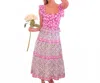 Bell Fleur Midi Dress In Mixed Prints In Multi