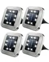 Bell + Howell 8 Led Outdoor Square Disk Lights - 4 Pack In Steel
