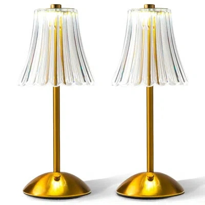 Bell + Howell Alma Table Lamp 2 Pack Led Rechargeable In Gold