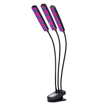 Bell + Howell Bell+howell Bionic Growburst 24" Indoor Plant Growing Led Lamp With 8 Brightness Settings, 3 Light M In Black