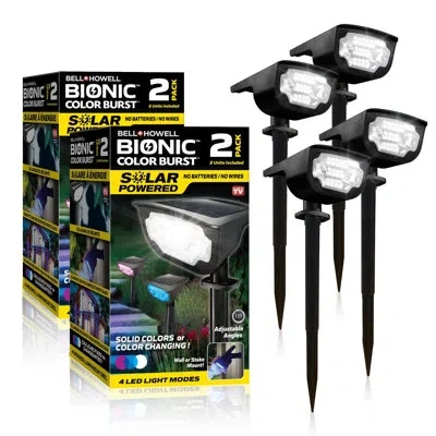 Bell + Howell Black Solar Powered Integrated Led Pathway Light Pack In Plastic