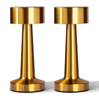 Bell + Howell Chelsea Table Lamp 2 Pack Led Rechargeable In Gold