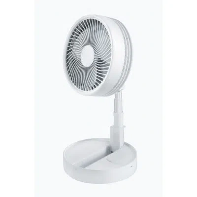 Bell + Howell Foldaway Fan Rechargeable Fan, Ultra-portable Lightweight Compact Fan, Extends From 4”- 40” In White