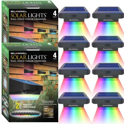 Bell + Howell Bell+howell Solar Deck Fence Lights With Color Changing Mode Feature, Wireless Auto On/off Shut Off In Plastic