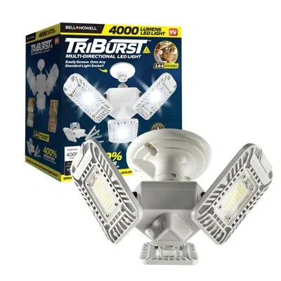Bell + Howell Triburst Multi Directional 4000 Lumens Led Ceiling Light With 3 Adjustable Heads In White