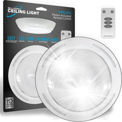 Bell + Howell Wireless Motion Activated Ceiling Light With Remote Control In Plastic