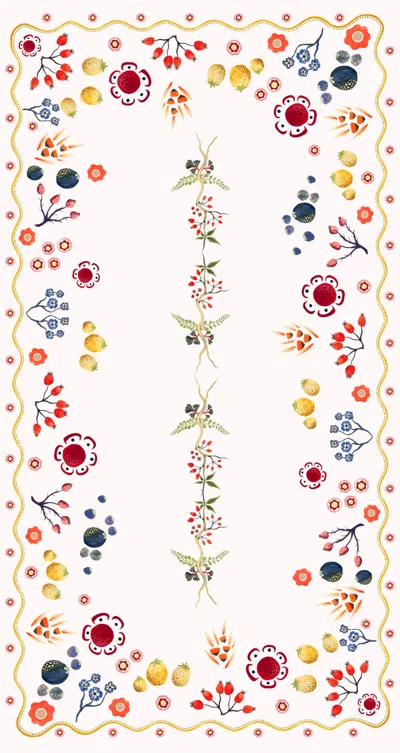 Bell Hutley Scalloped Edge Fruits & Flora Table Linen