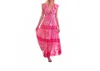 Bell Ines Maxi Dress In Fuschia Print In Pink