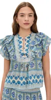 Bell Kiara Top Blue Yellow Moitf In Multi
