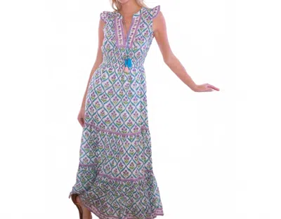 Bell Lola Maxi Dress In Turquoise Purple Diamond In Blue