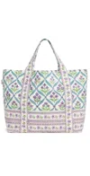 Bell Medium Beach Bag Turquoise Purple Diamond In Turquoise Purple Diamond
