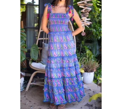 Bell Natalia Maxi Dress In Blue Pink Print