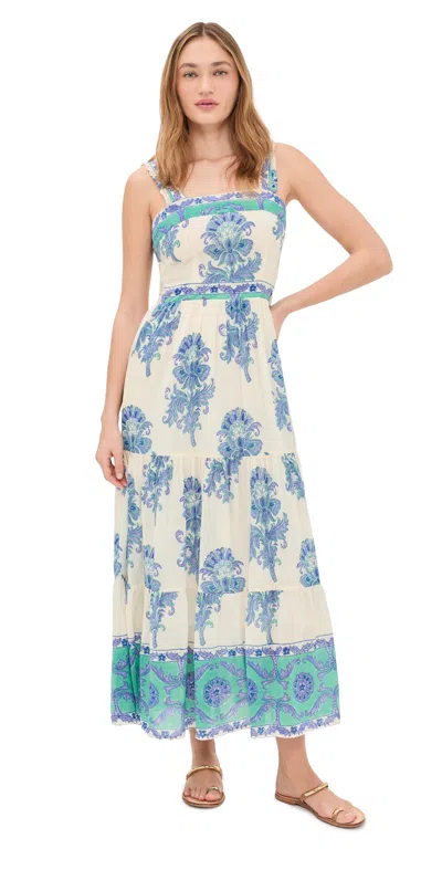 Bell Ophelia Maxi Dress Turquoise And Blue Motif