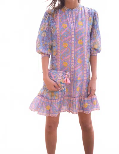 Bell Piper Mini Dress In Blue/yellow Floral
