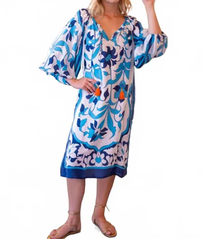 Bell Reece Midi Dress In Blue And Navy Floral