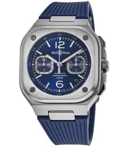 Pre-owned Bell & Ross Br 05 Chronograph 42mm Blue Dial Men's Watch Br05c-blu-st/srb