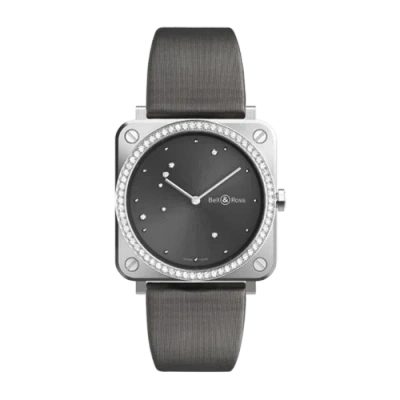 Pre-owned Bell & Ross Br S Grey Diamond Eagle Stainless Steel Quartz Watch Brs-eru-st-lgd/
