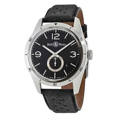 Pre-owned Bell & Ross Bell And Ross Vintage Automatic Black Dial Men's Watch Brv123-bs-st/sf