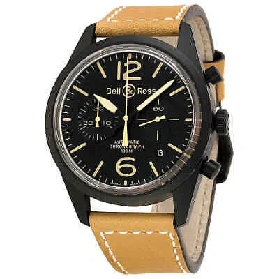 Pre-owned Bell & Ross Bell And Ross Vintage Automatic Black Dial Men's Watch Brv126-heritage