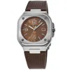 Bell & Ross Br 05 Copper Brown Rubber Strap Men's Watch Br05a-br-st/srb In Brown