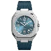 Bell & Ross Br 05 Gmt Automatic Sky Blue Dial Rubber Strap Men's Watch Br05g-pb-st/srb In Blue