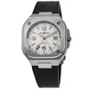 Bell & Ross Br 05 Gmt Silver Dial Rubber Strap Men's Watch Br05g-si-st/srb In Silver