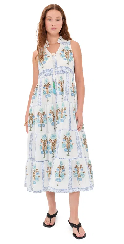 Bell Sofia Cotton Midi Dress Blue Floral