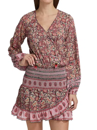 Bell Women's Evelyn Paisley Voile Minidress In Pink Paisley