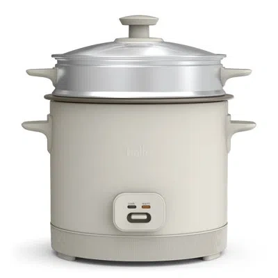 Bella 16 Cup Rice Cooker With Steamer, Oatmilk In Gray