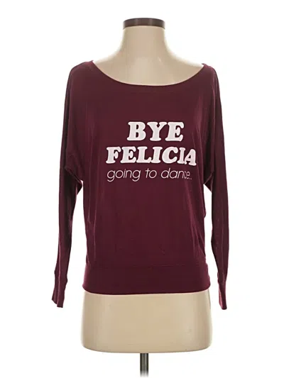 Pre-owned Bella 3/4 Sleeve T-shirt In Burgundy