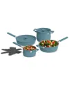 Bella 9-piece Store More Nonstick Ceramic Cookware Set In Surf