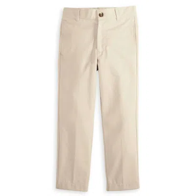 Bella Bliss Kids' Boy's Slim Pants In Stone Twill In Neutral