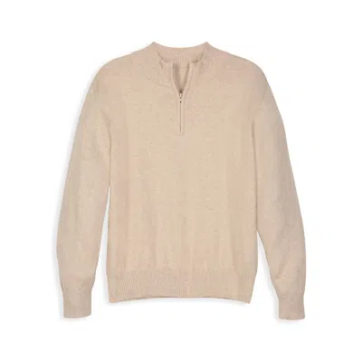 Bella Bliss Kids' Boys Cashmere Blend Half Zip Pullover In Vellum In Neutral