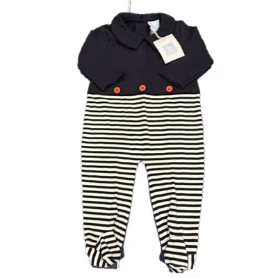 Bella Bliss Kids'  Boys Navy Stripe Long Sleeve Outfit In Black