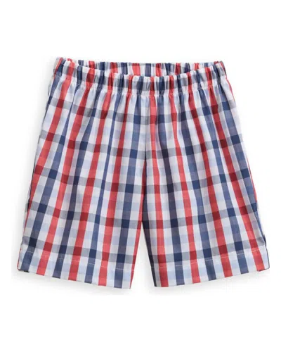 Bella Bliss Kids' Boys' Printed Play Short In Red/blue Plaid In Multi