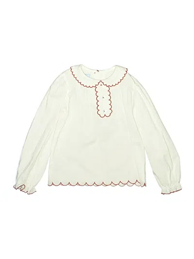 Pre-owned Bella Bliss Kids' Long Sleeve Blouse In Ivory