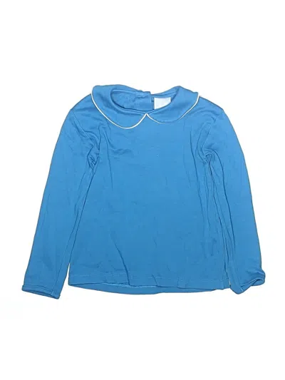 Pre-owned Bella Bliss Kids' Long Sleeve Top Blue Ruffles Neckline Tops
