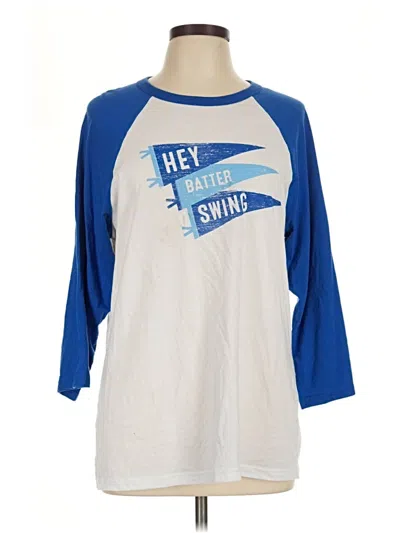 Pre-owned Bella+canvas 3/4 Sleeve T-shirt In Blue
