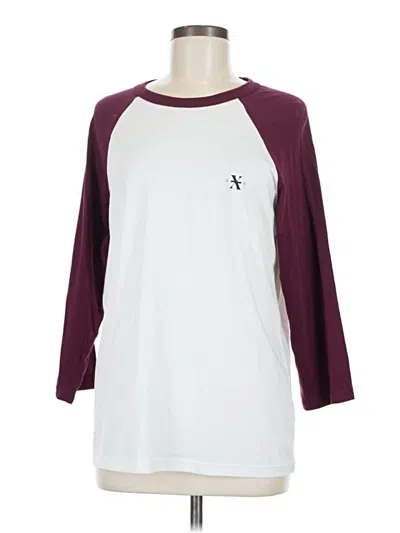 Pre-owned Bella+canvas 3/4 Sleeve T-shirt In Burgundy
